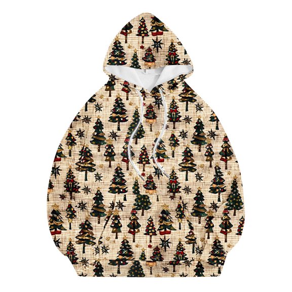 Fewfanhot Sweatshirt for Women Print Long Sleeved Hoodie Sweatshirts Casual Kangroo Pocket Pullover