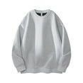 thumbnail image 1 of Fewfanhot Sweatshirts for Men Crewneck Solid Color Distressed With Holes Long Sleeve Sweatshirt Pullover Fall Winter Tops, 1 of 9