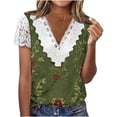 thumbnail image 1 of Fewfanhot T Shirts for Women Short Sleeve Summer V Neck Shirts Work Blouses Business Outfits Fashion Clothing, 1 of 5