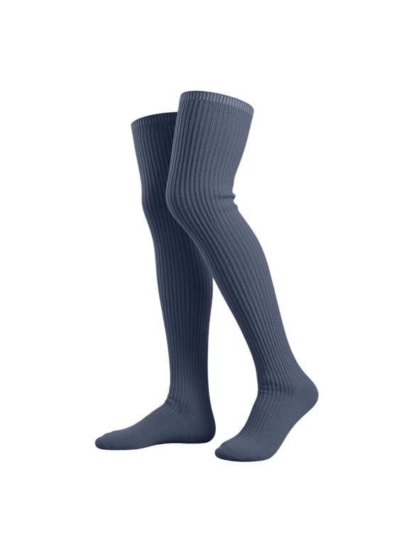 Thigh High Over The Knee Socks, Ribbed Knit Cotton Stretch Long Tube Casual Boot Stocking Leg Warmers Socks