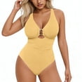thumbnail image 1 of Fewfanhot Tummy Control Swimsuits for Women Swimsuits Ruched Slimming One Piece Bathing Suit Deep V Neck Swimsuit, 1 of 7