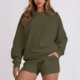 thumbnail image 1 of Fewfanhot Two Piece Sets for Women Sweatsuit Casual Long Sleeve Pullover and Shorts Sets Travel Tracksuit, 1 of 8