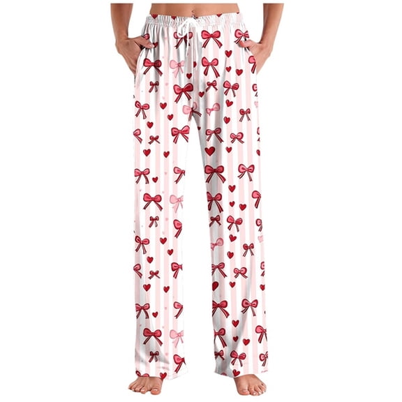 Fewfanhot Unisex Fashion Printed Full-Length Pant Elastic Waist Drawstring Versatile Casual Loungewear Sleeping Pants