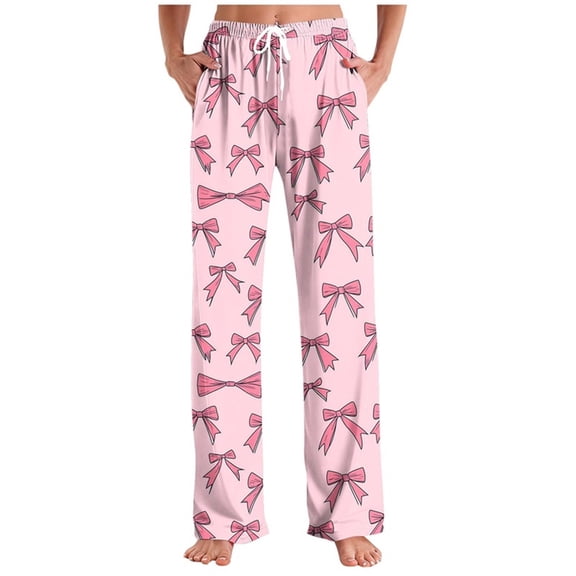 Fewfanhot Unisex Fashion Printed Full-Length Pants Elastic Waist Drawstring Design, Versatile Casual Loungewear