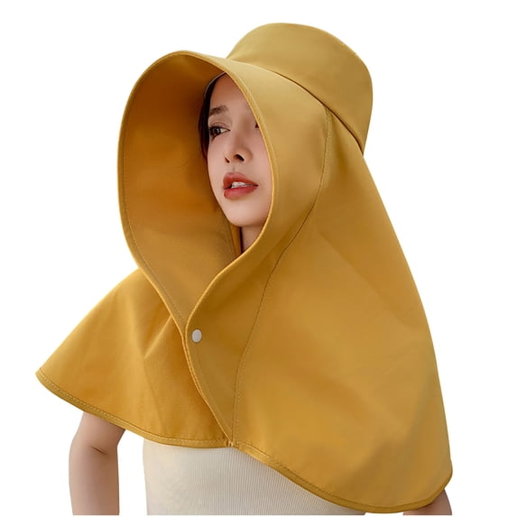Fewfanhot Unisex Full Face and Neck Sun Hat, Summer Bucket Hat with Detachable Cape for Outdoor UV Protection