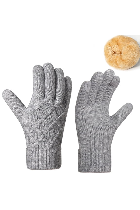 Unisex Knitted Wool Gloves, Solid Color Thick Thermal Warm for Men and Women, Perfect for Daily Commute Shopping Cold Weather Outdoor Use