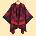 thumbnail image 1 of Fewfanhot Unisex Retro Style Vintage Pattern Tassel Poncho Shawl Cape Wraps Cloak for Women and Men Outerwear, 1 of 3