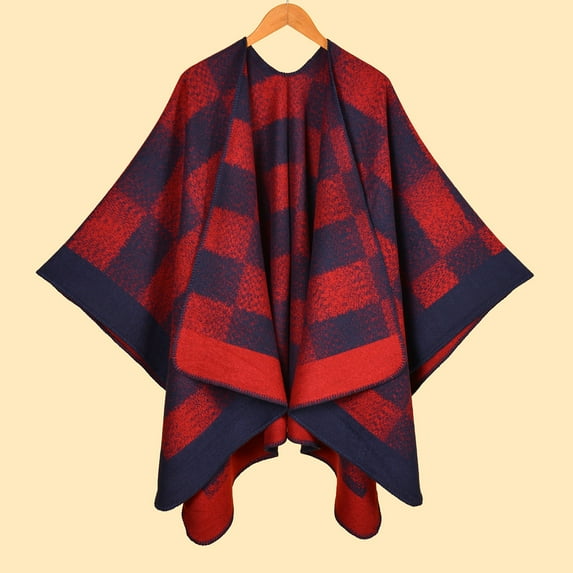 Fewfanhot Unisex Retro Style Vintage Pattern Tassel Poncho Shawl Cape Wraps Cloak for Women and Men Outerwear