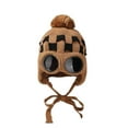 thumbnail image 1 of Fewfanhot Unisex Winter Beanie with Fixed Goggles, Double-Layer Knit Hat with Soft Fleece Lining, Warm Windproof Skull Cap, 1 of 4