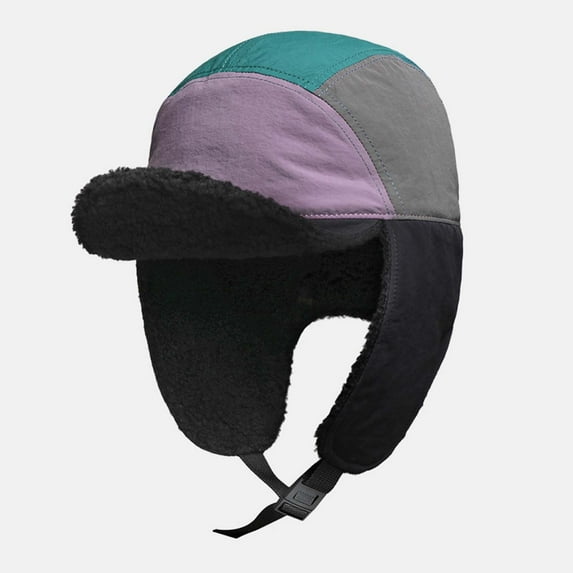 Fewfanhot Unisex Winter Windproof Trapper Hat - Thick Fleece Lined Ear Flap Adjustable Strap Warm Hat for Cycling Outdoor Snow Activities