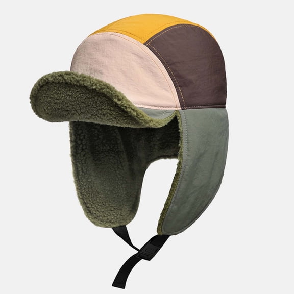 Fewfanhot Unisex Winter Windproof Trapper Hat - Thick Fleece Lined Ear Flap Adjustable Strap Warm Hat for Cycling Outdoor Snow Activities