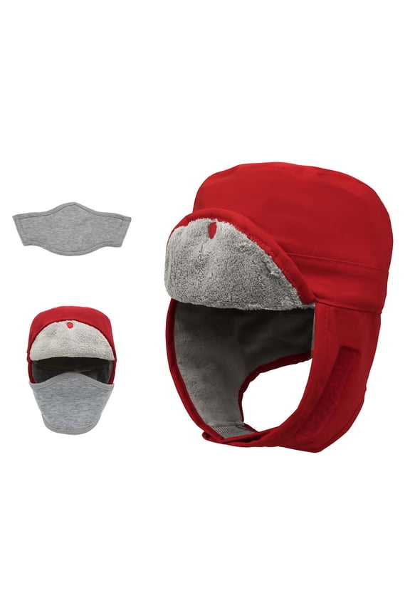 Fewfanhot Unisex Winter Windproof Trapper Hat - Thick Fleece Lined Ear Flap Adjustable Strap Warm Hat for Shoveling Snow Mountain Hiking