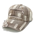 thumbnail image 1 of Fewfanhot Vintage Distressed Unisex Baseball Cap, Fashion Washed Denim Snapback with Sun Protection for Men Women Hat, 1 of 3