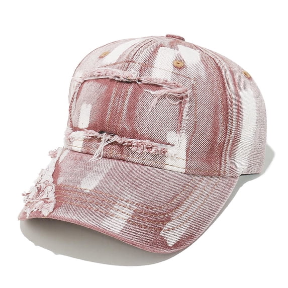 Fewfanhot Vintage Distressed Unisex Baseball Cap, Fashion Washed Denim Snapback with Sun Protection for Men Women Hat