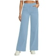 thumbnail image 1 of Fewfanhot Wide Leg Sweatpants Women Jeans High Waisted Straight Leg Stretchy Denim Pants with Pockets, 1 of 5