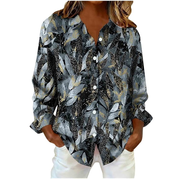 Fewfanhot Winter Clothing for Women Plaid Shirts Button Down Long Sleeve Oversized Cotton Fitted Boyfriend Casual Blouse Tops