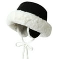 thumbnail image 1 of Fewfanhot Winter Faux-Fur Bucket Hat MongolianStyle Wide Brim Thickened Warm Fisherman Hat for Men Women, 1 of 3