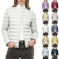 thumbnail image 1 of Fewfanhot Winter Outfits for Women 2025 Lightweight Warm Puffer Jacket Quilted Packable Coat Short Duck Down Jacket with Pockets, 1 of 8