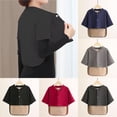 thumbnail image 1 of Fewfanhot Winter Outfits for Women 2025 Round Neck Knitted Shawl Cardigan Sweater Half Sleeve Button Cropped Cape Sweater Coat, 1 of 6
