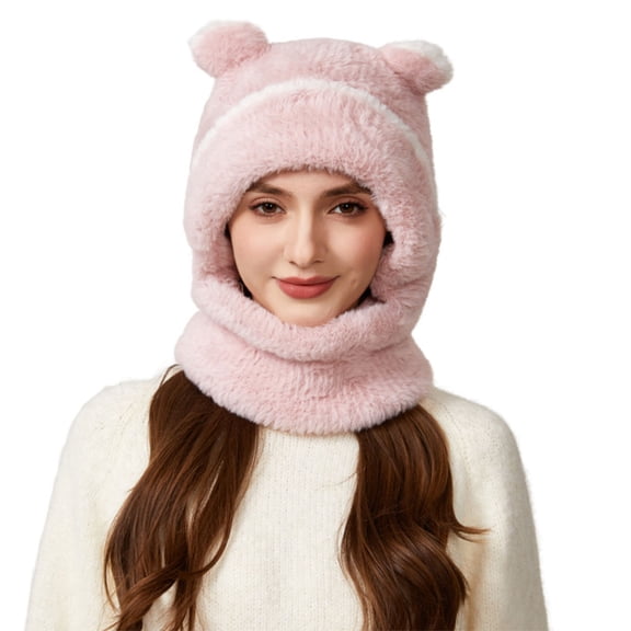 Fewfanhot Winter Ski Hat & Neck Gaiter Integrated Design, Windproof Waterproof Face Mask for Skiing, Snowboarding