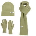 thumbnail image 1 of Fewfanhot Winter Stretchy Knitted Hats for Women Fleece Lined Beanie Chunky Warm Snow Windproof Cap,3PC (1pc Hat,1pc Scarf,1 Pair of Gloves), 1 of 2