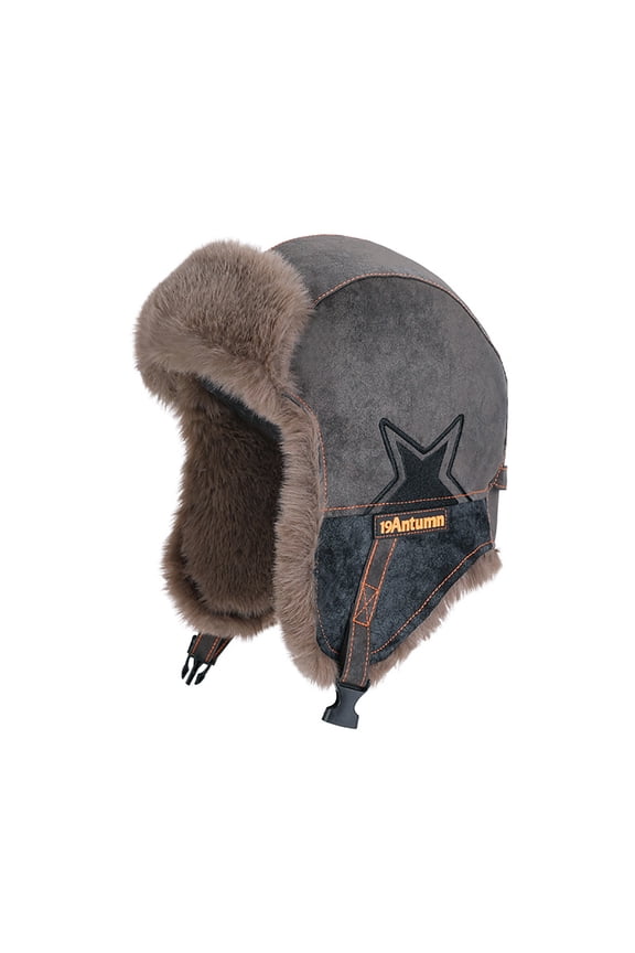 Fewfanhot Winter Trapper Hat for Teens, Earflap Cap Waterproof & Windproof Beanie Fleece Lined Small Size Hat