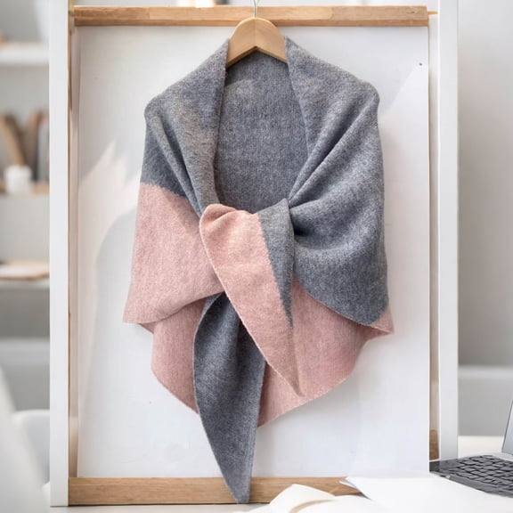 Fewfanhot Winter Warm Shawl Wraps for Women Knitted Cardigan Cape, Solid Color Triangle Scarf Wrap Travel Elegant Tops Poncho