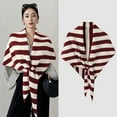 thumbnail image 1 of Fewfanhot Winter Warm Shawl Wraps for Women Knitted Striped Knotted Cardigan Cape, Soft Triangle Scarf Wrap Travel Elegant Tops Poncho, 1 of 9