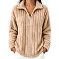 thumbnail image 1 of Fewfanhot Women Clothing Fleece Full Zip Soft Warm Fall Winter Teddy Outdoor Long Sleeve Jacket, 1 of 7