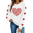 thumbnail image 1 of Fewfanhot Women Clothing Valentines Day Love Heart Shirts Casual Valentine Pullover Long Sleeve Tops, 1 of 8