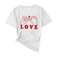 thumbnail image 1 of Fewfanhot Women Clothing Valentines Day Shirt for Women Love Heart Printed T-Shirts Casual Short Sleeve Summer Tee Tops, 1 of 6