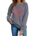 thumbnail image 1 of Fewfanhot Women Clothing Valentines Sweatshirt Love Heart Graphic Long Sleeve Pullover Casual Shirt Tops, 1 of 4