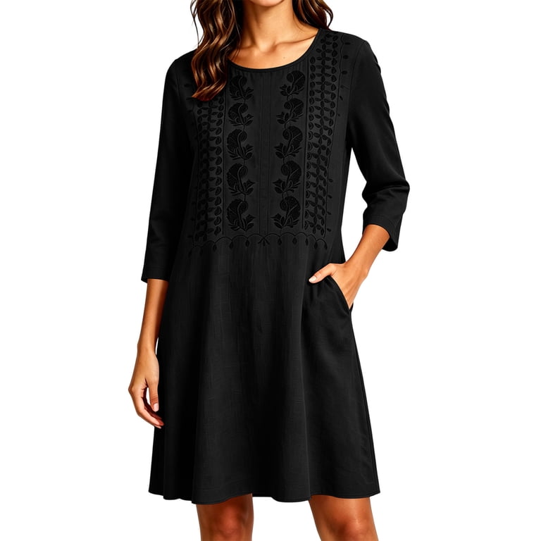 summer embroidered crew neck dress White Liviane Summer Embroidered Long Dress by Isabel Marant Etoile on Sale