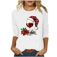 thumbnail image 1 of Fewfanhot Women Fall Clothes Casual Round Neck Sweatshirt Christmas GlassLong Sleeve Shirts Loose Soft Pullover Shirts, 1 of 4