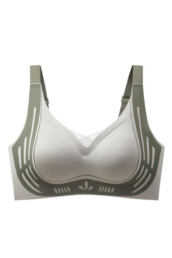 Women Fashion Seamless Contrast Sponge Underwear Soft Support Comfortable Breathable Fixed Cup Bra