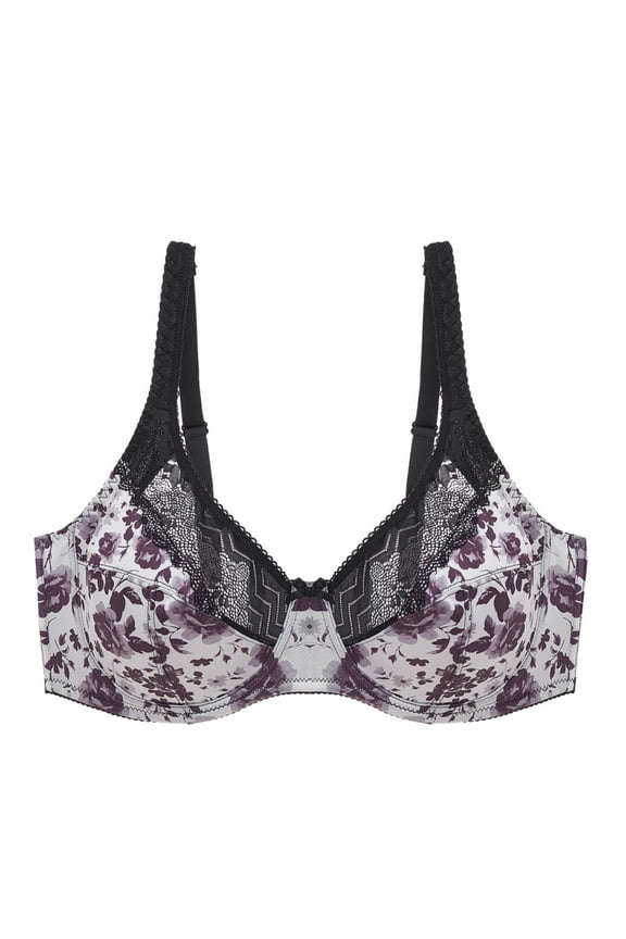 Women Fashion Sexy Mesh Lace Thin Rims Gathered Underwear and Easy-On Front-Adjustable Daily Bra