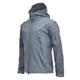 thumbnail image 1 of Fewfanhot Women Lightweight Fleece Lined Hooded Softshell Jacket, Waterproof Windproof Zip Pocket Coat, Adjustable Cuff Hiking Outerwear S-4XL, 1 of 3