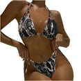 thumbnail image 1 of Fewfanhot Women Metallic Snake-Print String Bikini Set, 2 Piece Halter Triangle Tie Side Swimsuit Bathing Suit, 1 of 5