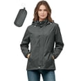 thumbnail image 1 of Fewfanhot Women Packable Hooded Waterproof Rain Jacket, Full Zip Lightweight Windbreaker, Elastic Cuff Outdoor Coat with Pockets, Storage Pouch *1, 1 of 9