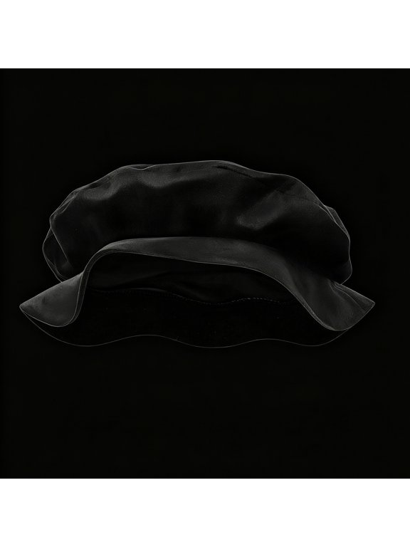 Women Soft Satin Big Puffy Bucket Hat, Wavy Curved Brim Lightweight Foldable Casual Travel Sun Hat