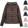 thumbnail image 1 of Fewfanhot Women Winter Clothes Lightweight Down Jacket with Hood and Stand Collar Business Casual Winter Coat, 1 of 5