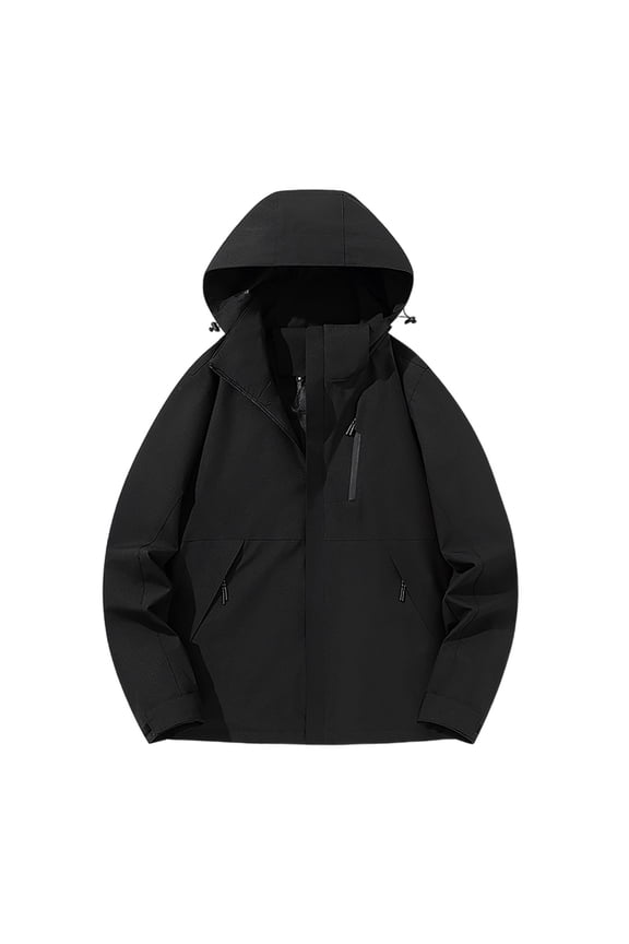 Women Zip Up Hooded Waterproof Wind Anorak Lightweight Jacket, Elastic Cuff Drawstring Hood Pullover Rain Coat with Pockets, S-3XL