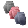 thumbnail image 1 of Fewfanhot Women's 3-Pack High Waist Butt-Lifter Biker Shorts, Seamless Compression Fitness Athletic Workout Shorts, S-2XL, 1 of 2