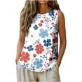thumbnail image 1 of Fewfanhot Women's 4th of July Floral Print Tank Top, Patriotic Sleeveless Blouse with Red White Blue Flowers, Casual Summer Independence Day Top, S-3XL, 1 of 6