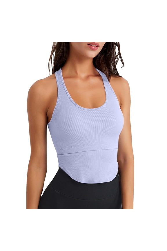 Women's Black Ribbed High Neck Sports Bra, Sleeveless Workout Crop Top with Waistband Detail, Supportive Seamless Bra for Fitness Training Daily Wear