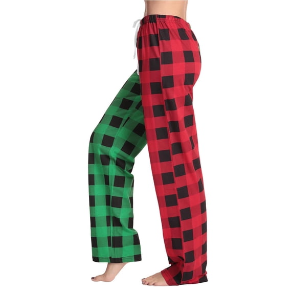 Fewfanhot Women's Checkered Pajama Pants - Soft Drawstring Elastic Waist Design, Cozy Loose Loungewear Sleeping Bottoms