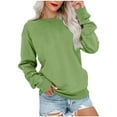 thumbnail image 1 of Fewfanhot Women's Clothing Casual Long Sleeve Sweatshirt Crew Neck Cute Pullover Relaxed Fit Tops, 1 of 5