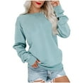 thumbnail image 1 of Fewfanhot Women's Clothing Casual Long Sleeve Sweatshirt Crew Neck Cute Pullover Relaxed Fit Tops, 1 of 6