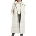 thumbnail image 1 of Fewfanhot Women's Clothing Long Quilted Puffer Vest Sleeveless Hooded Button Down Padded Coats Jacket Outerwear with Pockets, 1 of 9
