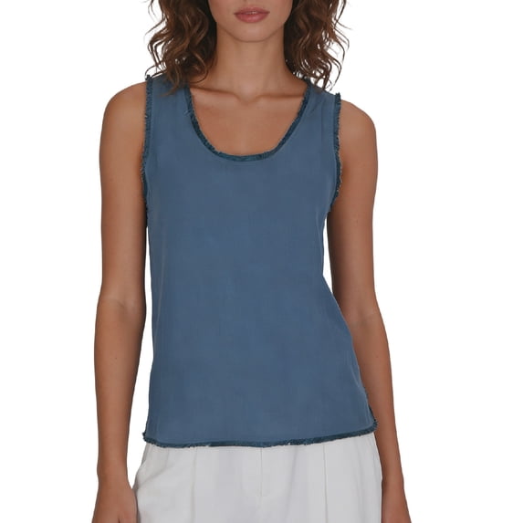 Fewfanhot Women's Clothing Sleeveless Ruffled V Neck Tops Summer Linen Tank Tops Solid Color